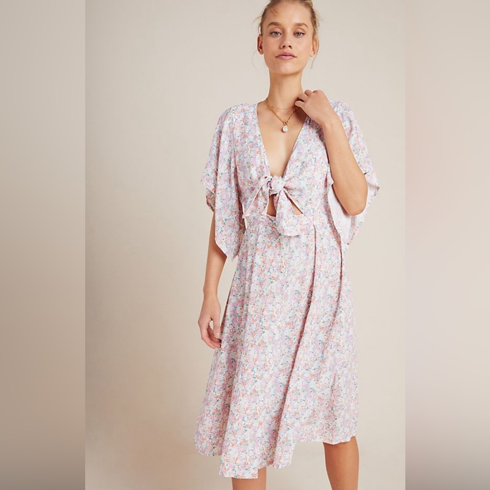 Ditsy floral midi dress